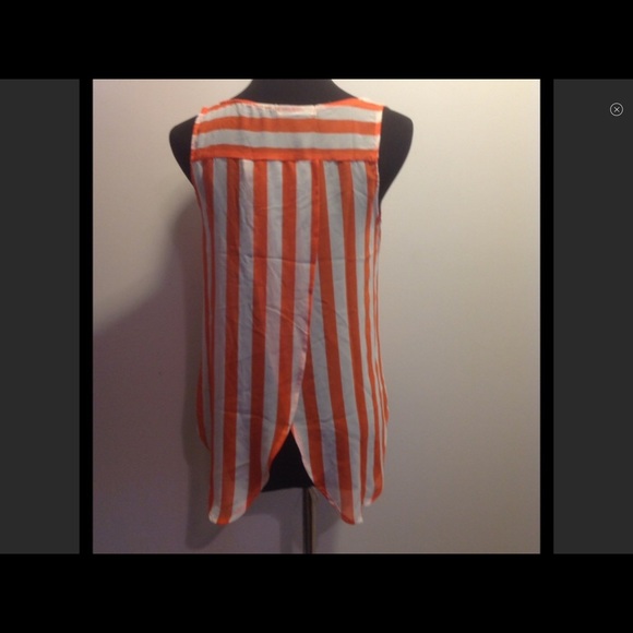 4/$10 bundle Timing Striped Orange and White Tank - Picture 3 of 3